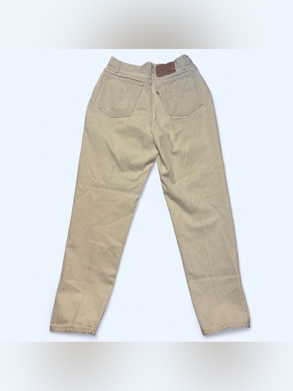 Vintage Levi’s 17505 Juniors 13 White Baby Blue Striped Tapered High Rise Jeans - Picture 4 of 8